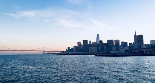 View of city buildings against sky