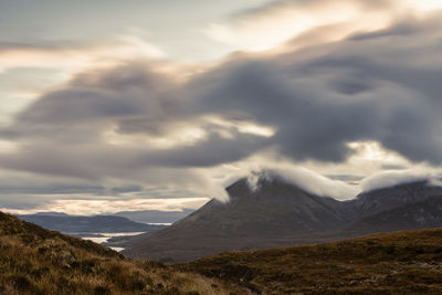 Long exposure shot of the scenery near sligachan early in the morning