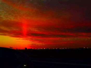 Scenic view of dramatic sky during sunset