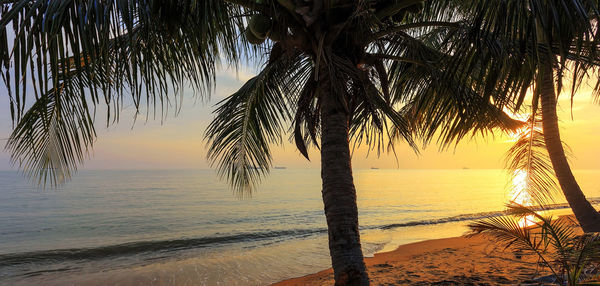 Scenic view of sunset over sea