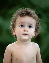 Portrait of shirtless boy