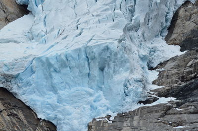 Full frame shot of frozen waterfall