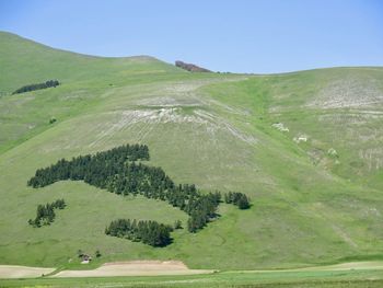 Scenic view of landscape against clear sky