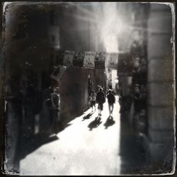 Woman walking in city