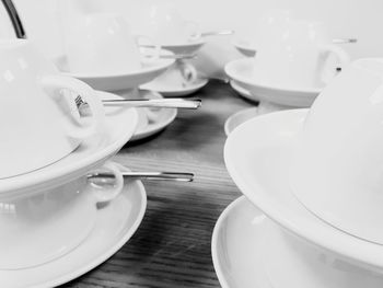 Close-up of tea cup on table