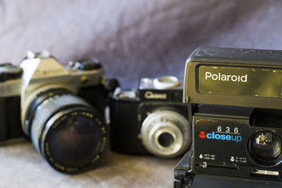 Close-up of camera