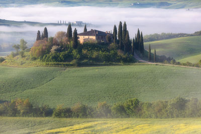 Scenic view of land against sky