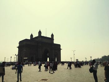 Tourists at town square