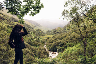 Rear view of man looking at view