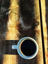 Directly above shot of coffee on table