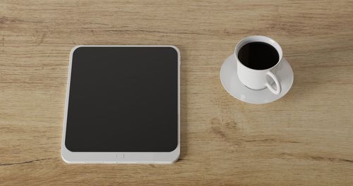 Coffee cup on table