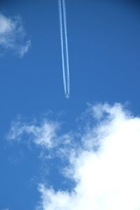 Low angle view of vapor trail in sky