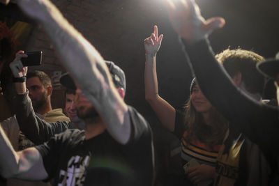 Group of people at music concert