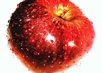 Close-up of red fruit over white background