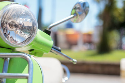 Close-up of vintage scooter