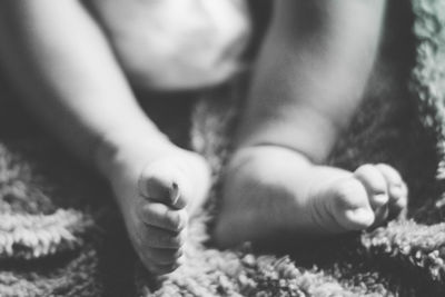 Low section of baby lying down