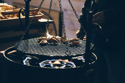 Close-up of food cooking on stove