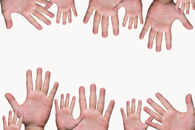 Group of people over white background