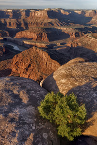 High angle view of rocks on land