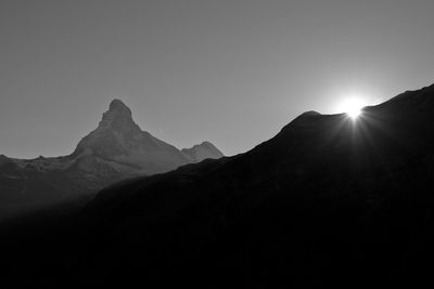 Scenic view of mountains against clear sky