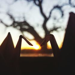 Low angle view of sky at sunset