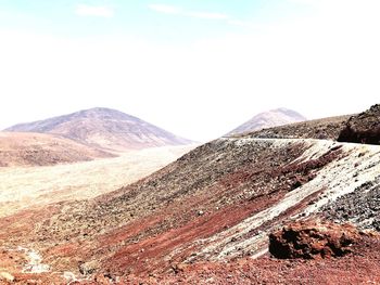 Scenic view of arid landscape against sky