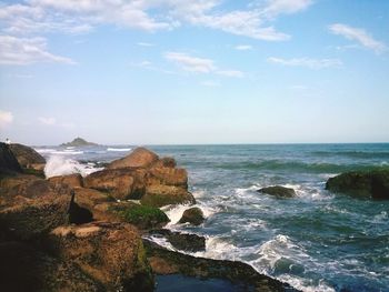 Scenic view of cloudy sky over sea