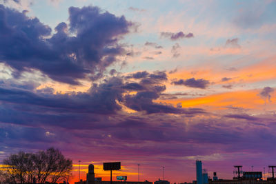Silhouette buildings against sky during sunset