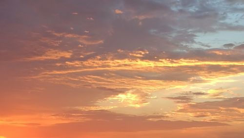 Low angle view of sky at sunset