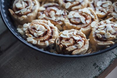 Close-up of cinnamon rolls