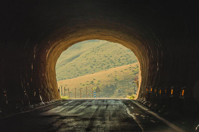 View of illuminated tunnel