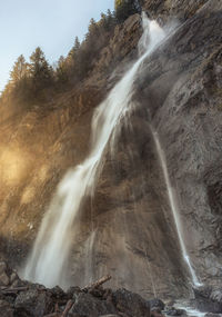 Scenic view of waterfall