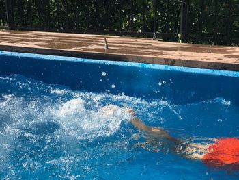 High angle view of swimming pool