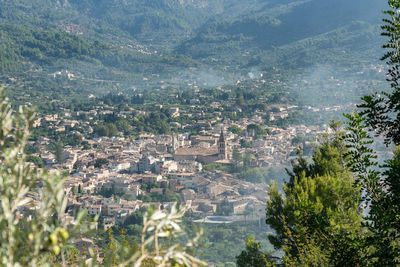 High angle view of townscape