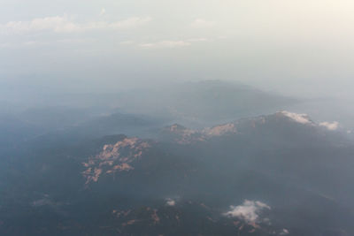 Aerial view of mountain range