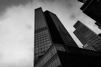 Low angle view of skyscrapers against sky