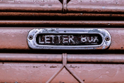 Close-up of old vintage car