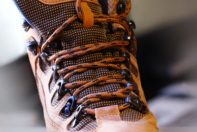 Close-up of shoe with shoelace