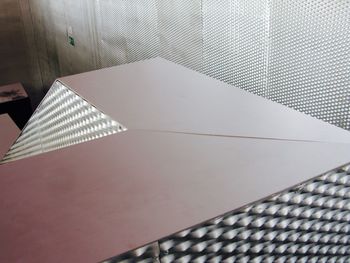 High angle view of abstract metallic structure