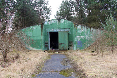 Built structure with trees in background