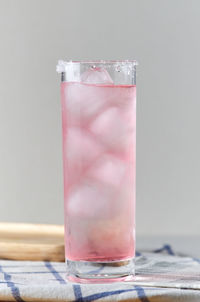 Close-up of ice cream in glass on table