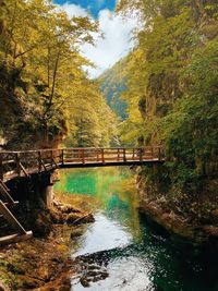 Bridge over river against sky