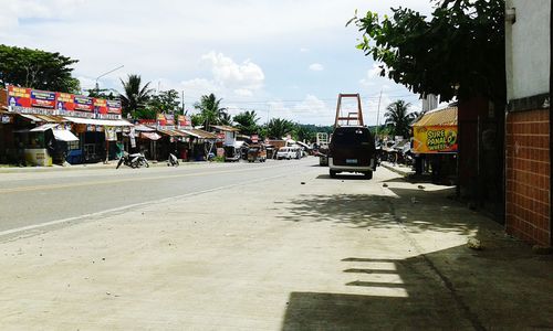 Road passing through city