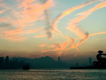 Scenic view of sea at sunset