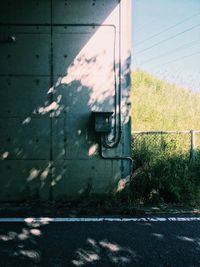 View of abandoned car on street