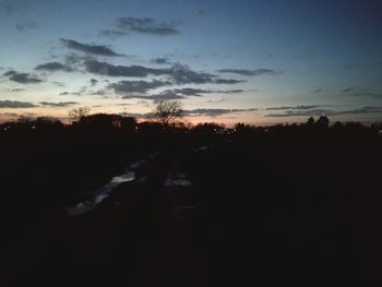 Silhouette trees against sky during sunset