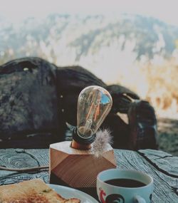 Close-up of sunglasses on table