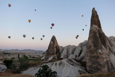 Morning hot air balloons over cappadocia