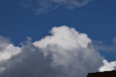 Low angle view of clouds in blue sky