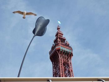 High section of blackpool tower against the sky